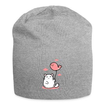 Ballon baleine chaton - Bonnet en jersey - gris chiné - Devant