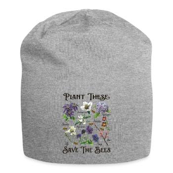 Rettet die Bienen - Honigbienen Gärtnerei Geschenk - Jersey-Beanie - Grau meliert - Vorne