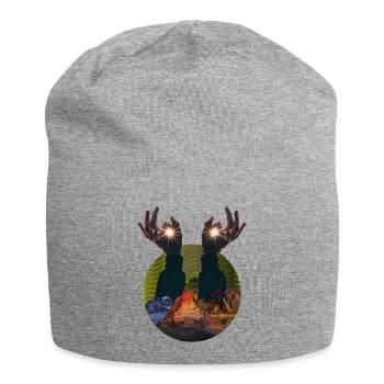 Collage Kunst Surrealismus Geschenk Design Augen - Jersey-Beanie - Grau meliert - Vorne