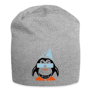 pingouin sourire intello expression bonnet - Bonnet en jersey - gris chiné - Devant