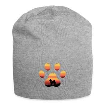Hundepfote - Jersey-Beanie - Grau meliert - Vorne