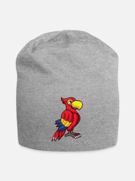 Papagei - Jersey-Beanie - Grau meliert
