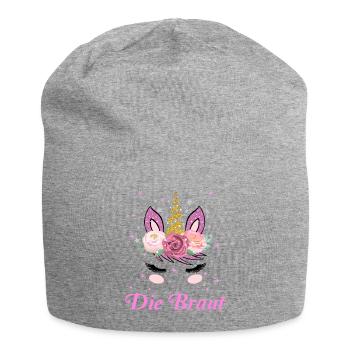 Damen JGA Geschenk Junggesellenabschied Die Braut - Jersey-Beanie - Grau meliert - Vorne