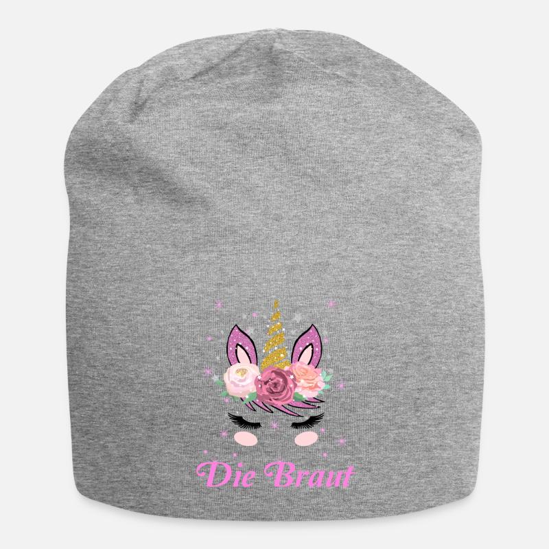 Damen JGA Geschenk Junggesellenabschied Die Braut - Jersey-Beanie - Grau meliert