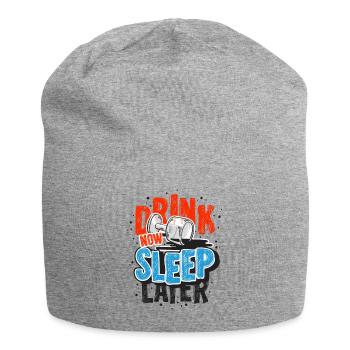 Drink Now - Jersey Beanie - heather grey - Front