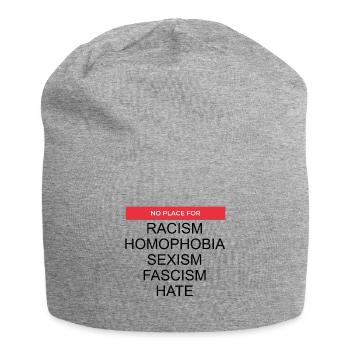 No place for racism - Jersey Beanie - heather grey - Front