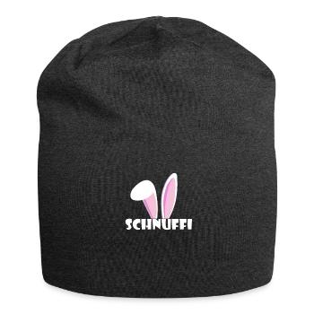 Kosename Schnuffi Geschenkidee - Jersey-Beanie - Anthrazit - Vorne