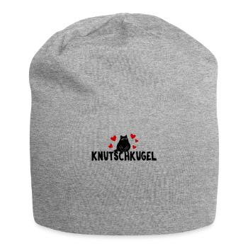 Knutschkugel dicke Perserkatze für Katzenfreunde - Jersey-Beanie - Grau meliert - Vorne