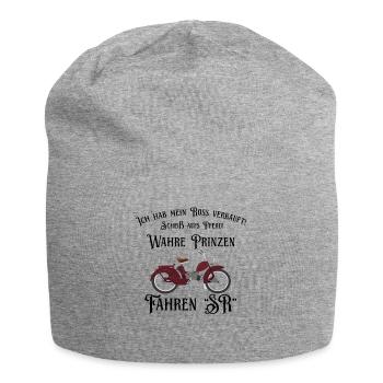 Wahre Prinzen fahren SR Mofa DDR T Shirt, Geschenk - Jersey-Beanie - Grau meliert - Vorne