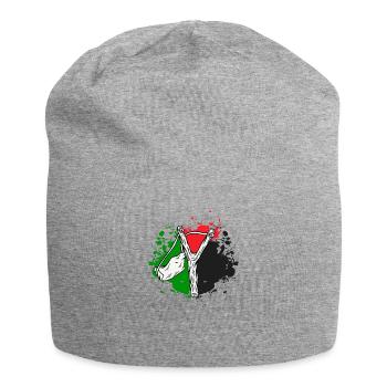 Palestinian flag slingshot Palestine - Jersey Beanie - heather grey - Front