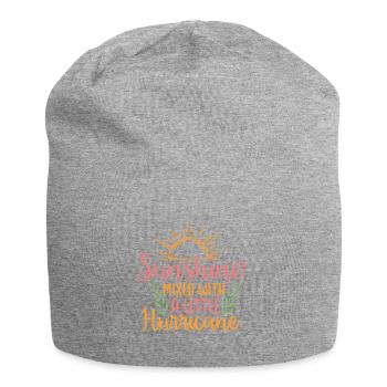 sunshine mixed with a little hurricane adventure - Jersey Beanie - heather grey - Front
