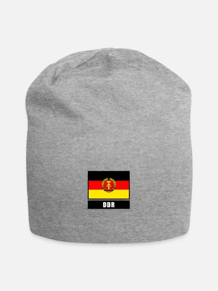 DDR Ostdeutschland Flagge Fahne - Jersey-Beanie - Grau meliert