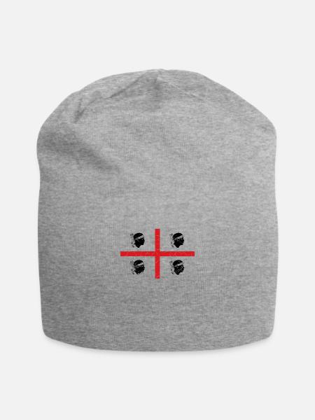 Sardaigne Sardaigne Drapeau sarde Sarde Italie - Bonnet en jersey - gris chiné