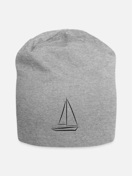 Segelboot Schiff Sportboot Boot Segelschiff - Jersey-Beanie - Grau meliert