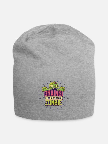 Vegan zombie vegan - Jersey Beanie - heather grey
