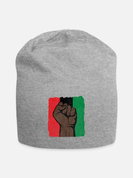 Black Power First-Black History-Black Lives Matter - Jersey Beanie - heather grey