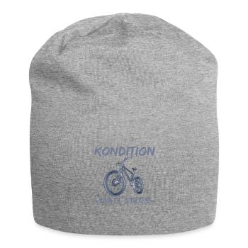 Kondition statt Strom - Spruch für Fahrradfahrer - Jersey-Beanie - Grau meliert - Vorne