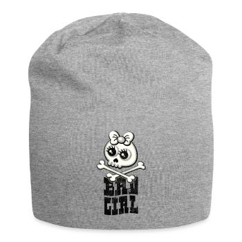 Bad Girl crâne T-shirt | dans le style de bande dessinée - Bonnet en jersey - gris chiné - Devant