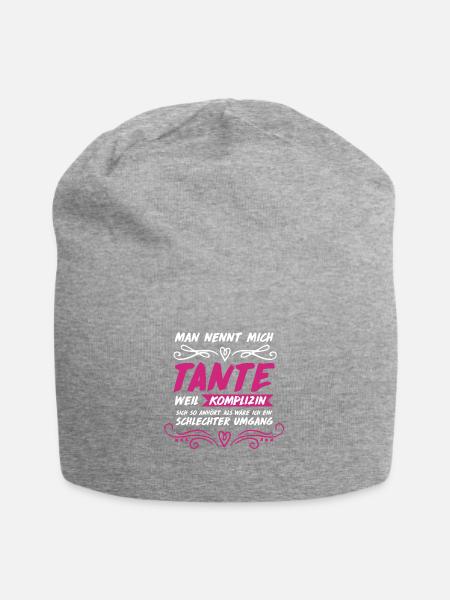 Tante Geschenkidee Lustiger Spruch Tanten Baby - Jersey-Beanie - Grau meliert