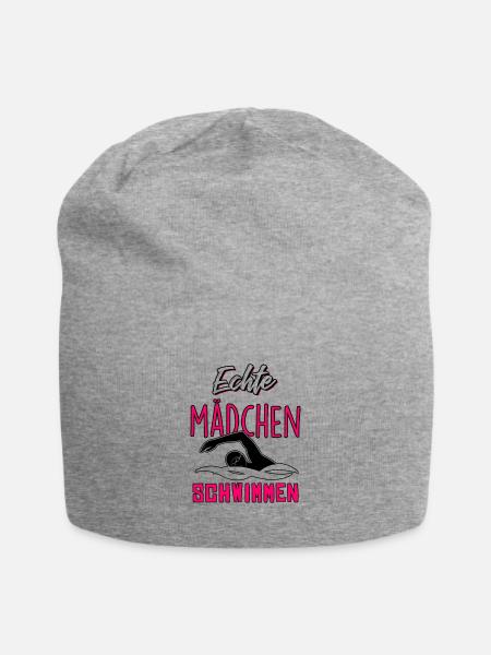 Echte Mädchen schwimmen - Jersey-Beanie - Grau meliert