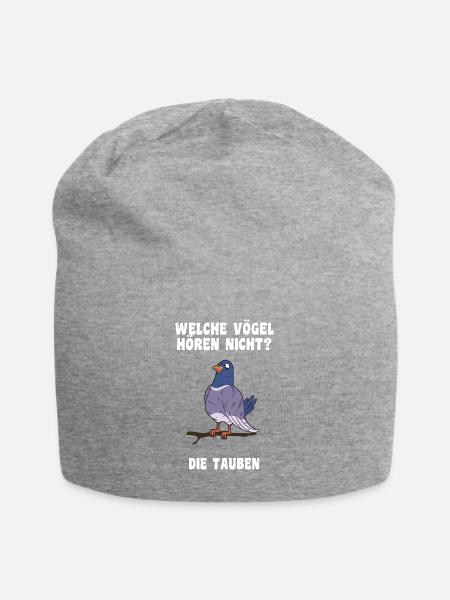 Das Tauben Witze Design - Jersey-Beanie - Grau meliert