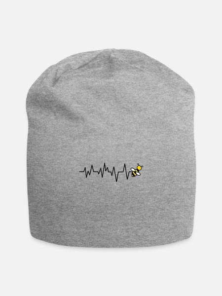 Beekeeper bee bees heartbeat - Jersey Beanie - heather grey
