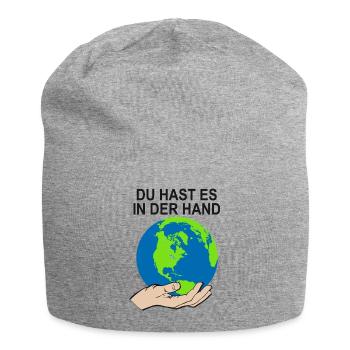 Klimaschutz Bewegung Klimawandel Spruch Klima - Jersey-Beanie - Grau meliert - Vorne