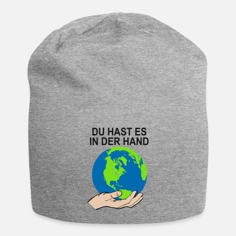 Klimaschutz Bewegung Klimawandel Spruch Klima - Jersey-Beanie - Grau meliert