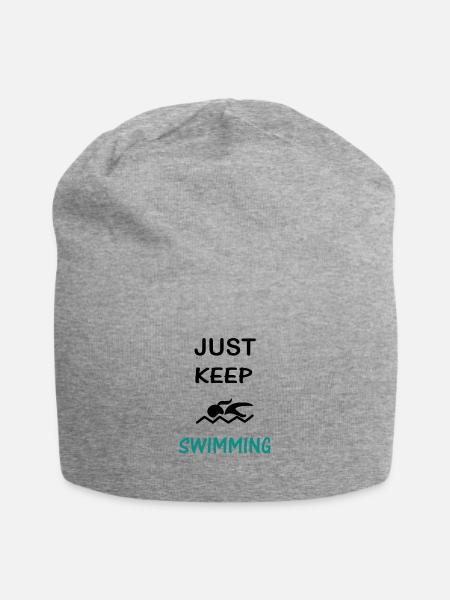 Schwimmen Schwimmen Schwimmer Geschenk - Jersey-Beanie - Grau meliert