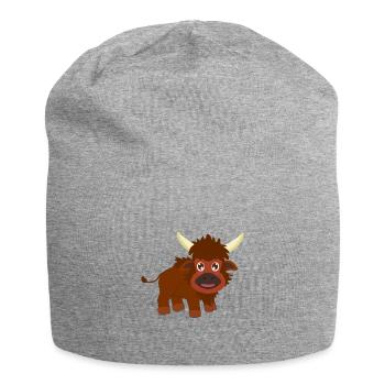 Bison Büffel - Jersey-Beanie - Grau meliert - Vorne