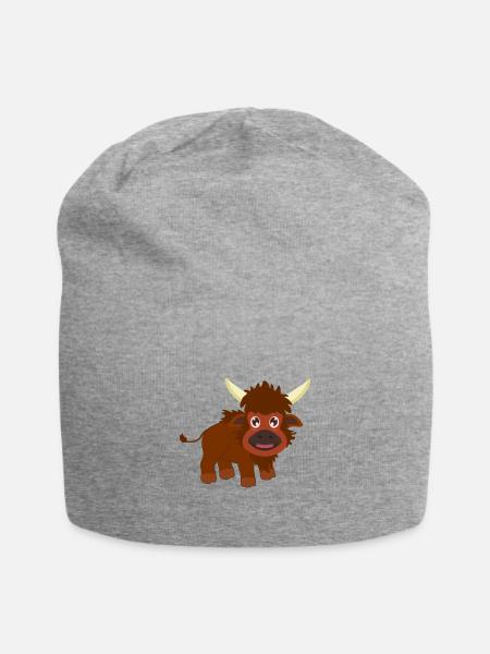 Bison Büffel - Jersey-Beanie - Grau meliert