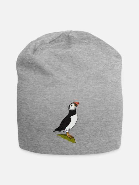 cute puffin gift for puffin friends - Jersey Beanie - heather grey