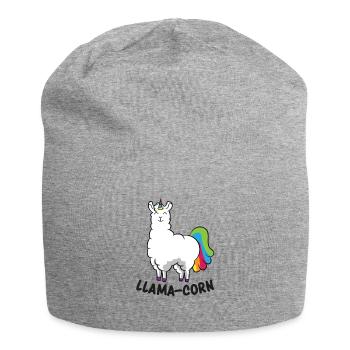 Lustige LLama nette Llamacorn - Jersey-Beanie - Grau meliert - Vorne
