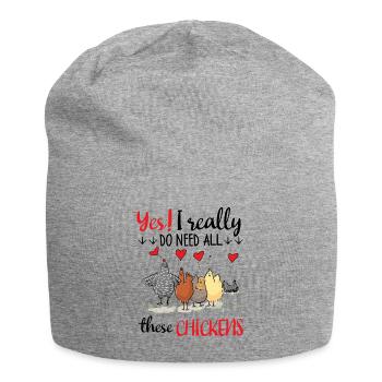 Yes I Really Do Need All These Chickens T Shirt - Jersey Beanie - heather grey - Front