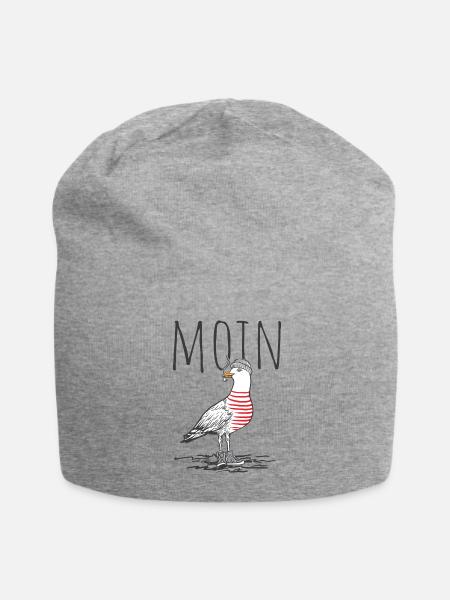 Moin Digga Möwe Vogel See Meer Segeln - Jersey-Beanie - Grau meliert