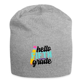 Bonjour, enseignant élève de cinquième année, dos coloré - Bonnet en jersey - gris chiné - Devant