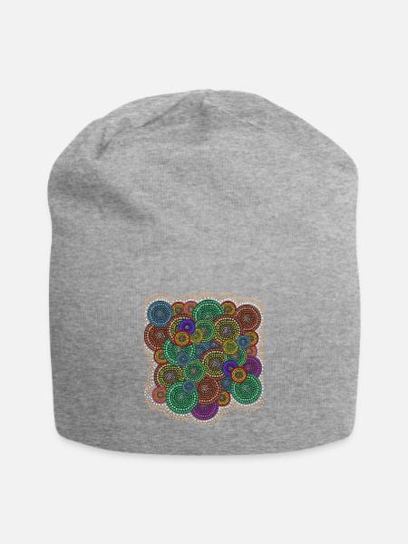 Motif d'art aborigène - Bonnet en jersey - gris chiné