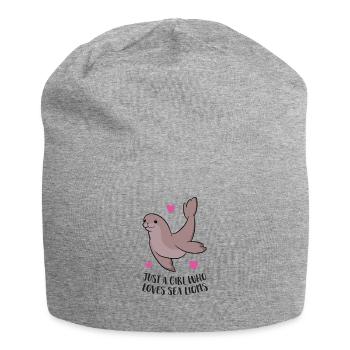 Juste une fille qui aime les phoques Lions de mer - Bonnet en jersey - gris chiné - Devant