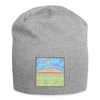 Art aborigène autralien d’Aires Rock - Bonnet en jersey - gris chiné - Devant