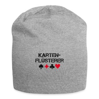 Kartenflüsterer Spielkarten Karten Geschenk - Jersey-Beanie - Grau meliert - Vorne