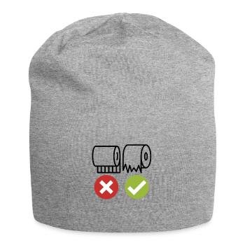 Klopapier richtig aufhängen - Jersey-Beanie - Grau meliert - Vorne