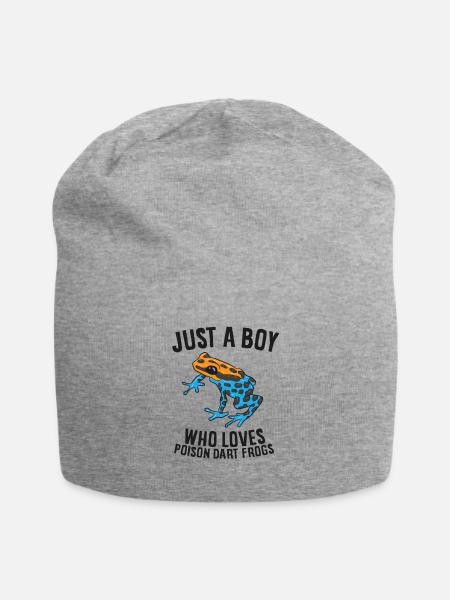 Nur ein Junge, der Gift Pfeil Frösche liebt - Jersey-Beanie - Grau meliert