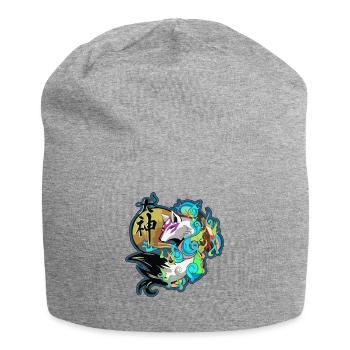 art de loup japonais - Bonnet en jersey - gris chiné - Devant