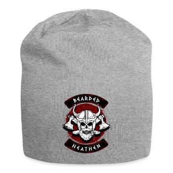 Wikinger Heiden Bärtig Wiking Nordisch Mythologie - Jersey-Beanie - Grau meliert - Vorne