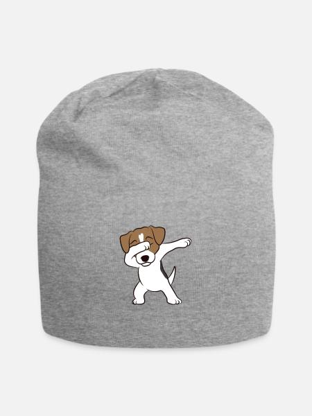Dabbing Jack Russell Terrier Dabbing Jack Russell - Jersey-Beanie - Grau meliert