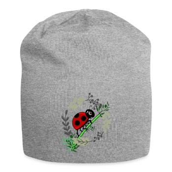 Marienkäfer Botanik Comicstyle - Jersey-Beanie - Grau meliert - Vorne