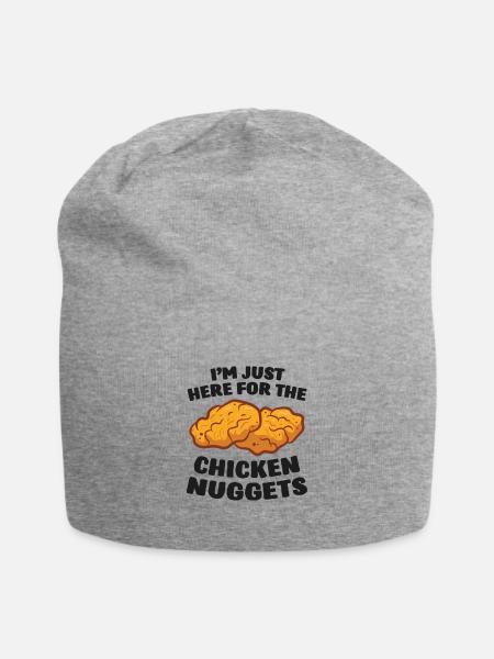 Ich bin nur für die Chicken Nuggets Hier - Jersey-Beanie - Grau meliert