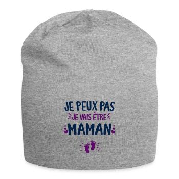 Je Peux Pas Je Vais Etre Maman Annonce Grossesse - Bonnet en jersey - gris chiné - Devant