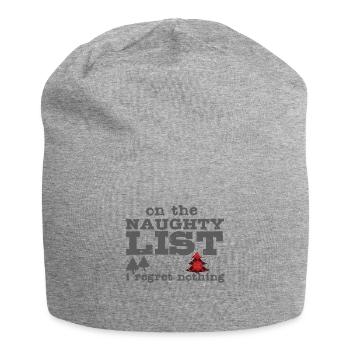 On the Naughty List - Design Christmas - Jersey Beanie - heather grey - Front