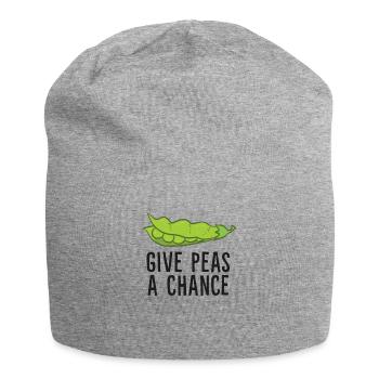 Donnez aux pois une chance Pois végétariens végétaliens - Bonnet en jersey - gris chiné - Devant
